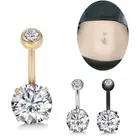 Belly Button Ring Crystal Rhinestone Jewelry Navel Bar Body Piercing Jewelry& QY