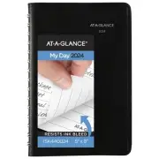 AT-A-GLANCE DayMinder Daily Planner, 5" x 8", Black, 2024, SK4400