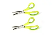 2x Cuisena 3-Blades Stainless Steel Herb Scissors Kitchen Cutting Shears Green