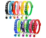 12 Pcs Whelping ID Dog Cat Collar Pet Puppy Kitten Adjustable Harness with Bell