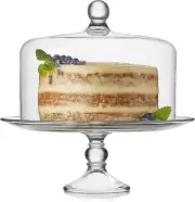 Libbey Selene Glass Cake Stand with Dome Colour:Glass Cake Stand With Dome Clear