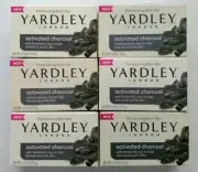 (6) Yardley London Activated Charcoal Moisturizing Bath Bar Soap 4.25oz