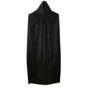 Halloween Black Cape 120cm Costume Fancy Dress Cloak Robe Vampire Witch Wizard