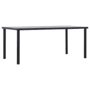 Dining Table Black and Concrete Grey 180x90x75 cm MDF vidaXL