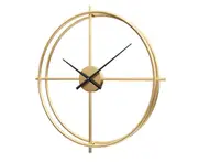 Silent Wall Clock Non Ticking Oversize Farmhouse Rustic Metal Vintag Large Decorative Living Room Bedroom Office Kitchen-Gold