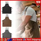 Men Women Thick Canvas Denim Bib AprIH Kitchen Cooking Workshop Heavy Work Apron