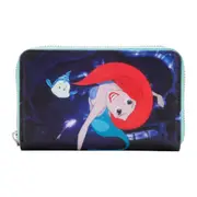 The Little Mermaid 1989 Princess Scenes Zip Purse Wallet 4”
