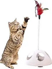 Générique Cat Feather Toy, Interactive Kitten Toys, 6.42x4.09in Suction Cup Spring Design, Engaging Exercise, Hunting Instinct Training for Window and Home Playtime, Outdoor Play