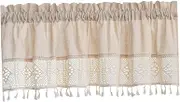 Qianly Barn Door Valances Curtains Linen Farmhouse Valances, Countryside, Boho Valances Rod Pocket Burlap Curtains for Cabinet Cafe