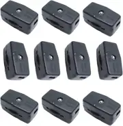 3A 125VAC Lamp Black Inline Rotary Cord Switch 10Pcs