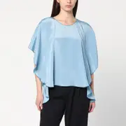 [Max Mara Pianoforte] Light blue flowy silk blouse 40 IT Light blue