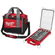 Milwaukee Ratchet and Socket Tool Set W/ Case + Bag 3/8" Drive Metric (32-Piece)