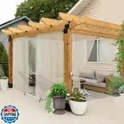 All Weather Outdoor Patio Sheer Curtains 8 Pcs 54x84 Inch Rod Pocket Sheer In