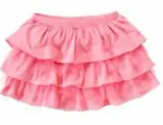 New Gymboree 3-6m Baby Girls Skirt Pink Soft Knit Ruffle Layers Pull OnTulle
