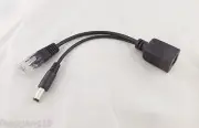 Power over Ethernet Passive PoE Adapter RJ45 Injector+ Splitter Cable Kit Black