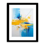 Abstract Framed Art Yellow And Blue Framed print Art Poster