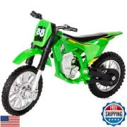 gogogomoto Small Dirt Bike Toy Green, 1:8 Scale Collector Die-Cast Motorcycle