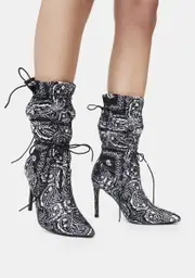 Night Money Making Madness Bandana Print Booties