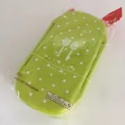 Green and White Polka Dot 1 Tier Lunch Bento Box - 7" x 3.5" x 2.25"