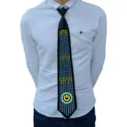 Style 03 LED Sound-Activated Glowing Tie - Party Performance Accessory with Adjustable Light Patterns(Batteries not included, self-provided)
