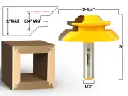 45 Degree - Up to 1" Stock Lock Miter Router Bit - 1/2" Shank - Yonico 15122