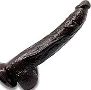 12.8 Inch Realistic Dildos Small Glans Large Testis, Chocolate-color Suction Cup Thick Big Dildo, Dong with Balls Fake Girthy Sex Toy for Women, Massage Masturbation for Vaginal G-Spot& Sex