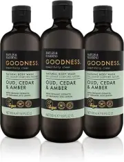 Baylis & Harding Body Wash Goodness Oud, Cedar and Amber 3 Pack Vegan 500 ml