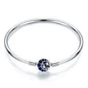 Sterling Silver Moon & Stars Charm Hypoallergenic Bracelet