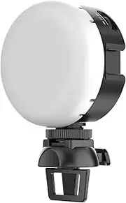 Video Conference Light Fill Light with Clip 6W Bi-Color 2500K-6500K 4-Level Dimmable SOS Mode with Built-in 2000mAh Battery for Laptop Tablet Phone Video C ting Online T ing Remote W Black One Size