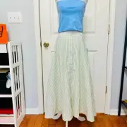 CECE KNIT TUBE TOP AND MAXI SKIRT BLUE AND GREEN 2-PIECE SET SEPARATES LARGE