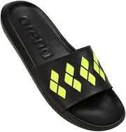 [arena] Men's Slide Sandal, Diamonds Black-lime, 5