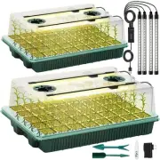 Seed Starter Tray with Grow Light, 2 Pack 80 Cells Seed Starter Kit, Seedling...