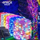 4Pack 400 LED Solar Light Outdoor Lamp String Lights Waterproof