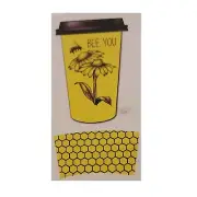 Bee Theme Disposable Paper Hot Cups Lids Sleeves 16 oz Bee You Flower Comb(16)
