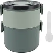 Hot Food Thermos, All in One Stackable Lunch Box, Portable Insulated Lunch Box, Snack Lunch Box(Green)