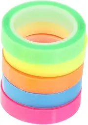 FIXOSHEE 5Rolls Transparent Sentence Highlight Tapes Removable Fluorescent Reading Tabs for Book Annotation School Office Use Color for Dyslexia Support