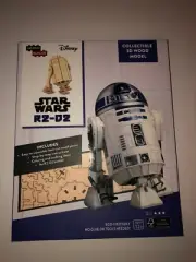 Star Wars R2-D2 Droid Figure 3D Laser-Cut Wood Model Kit and Deluxe Book SEALED