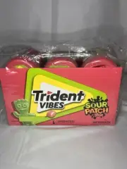 Trident Vibes SOUR PATCH KIDS Watermelon Sugar Free Gum 240 Pieces 6 Bottles