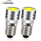 2PCS DC 3V WHITE 6000K E10 COB LED BULBS MES SCREW TORCH HEADLAMPS GLOBE 2 CELL