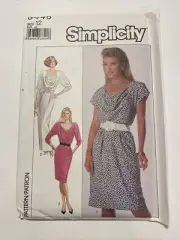 Vintage Simplicity Sewing Pattern #8446 Ladies Dress Size 12 UNCUT 1987