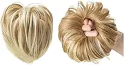 Bun Hair Piece Straight Hair Buns Hair Piece Synthetic Messy Bun Scrunchies with Elastic Rubber Band Updo Bun Extension Ponytail Hairpieces for Women Bun Extension (Color : Dirty Blonde)
