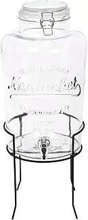 Rink Drink 8.7L Drinks Dispenser with Tap & Stand - Large Home Kitchen Outdoor Black Tap Water Dispensing Jug Indoor Juice Punch Bottle for BBQ, Party, Picnic, Events, Buffets