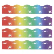3"x1.08ft Bulletin Board Border 30pcs Scalloped Trim Strips Wall Decor Colorful