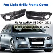 Pair Chrome Honey Comb Fog Light Cover Grille Bezel Cap for Audi A4 B8 2009-2012 (for: Audi)