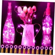 12 Packs 20 LED Wine Bottle Lights with Cork - Fairy String Lights Battery Pink