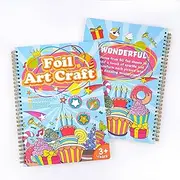 Foil Art Kit for Kids - Foil Fun Crafts, Arts & Crafts Supplies Drawing Game for Kids,Birthday Gifts Crafts Supplies Kits Travel Toys (Birthday)