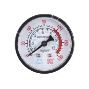 0-180 Psi/0-12 Bar Dual Scale 1.8" Dial 1/4 NPT Male Center Back Mount