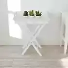 vidaXL Side Table with Tray White HEE