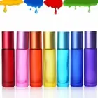1/5/10PCS 10ml Thick Frosted Glass Color Essential Oil And Perfume Roller Bottle