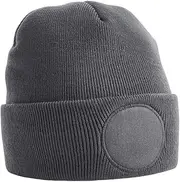 [Beechfield] Unisex Circular Patch Cuffed Beanie (UK Size: One Size) (Graphite Grey)